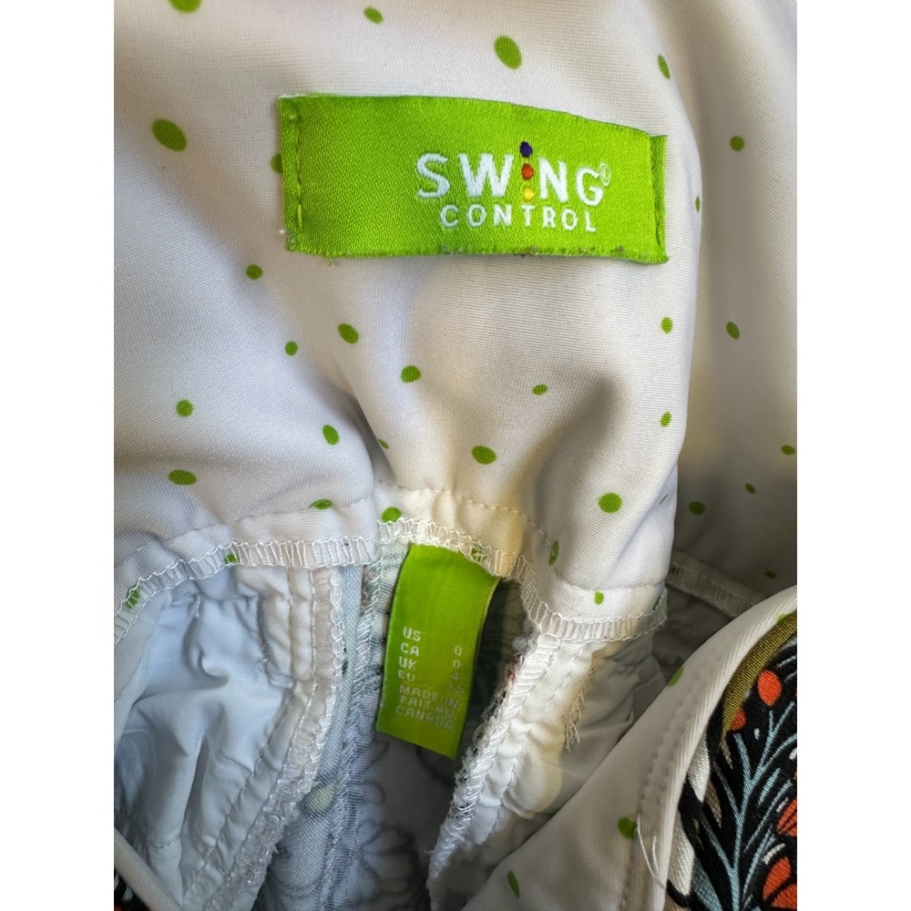 Swing Control Floral Print Golf Pants Size 0 Pockets Stretch Pull On White Multi - Picture 7 of 15